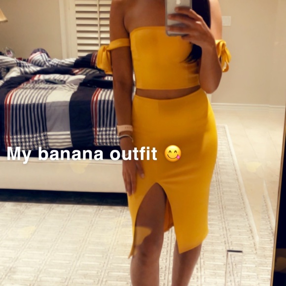 Showpo yellow midi skirt set - Picture 2 of 2